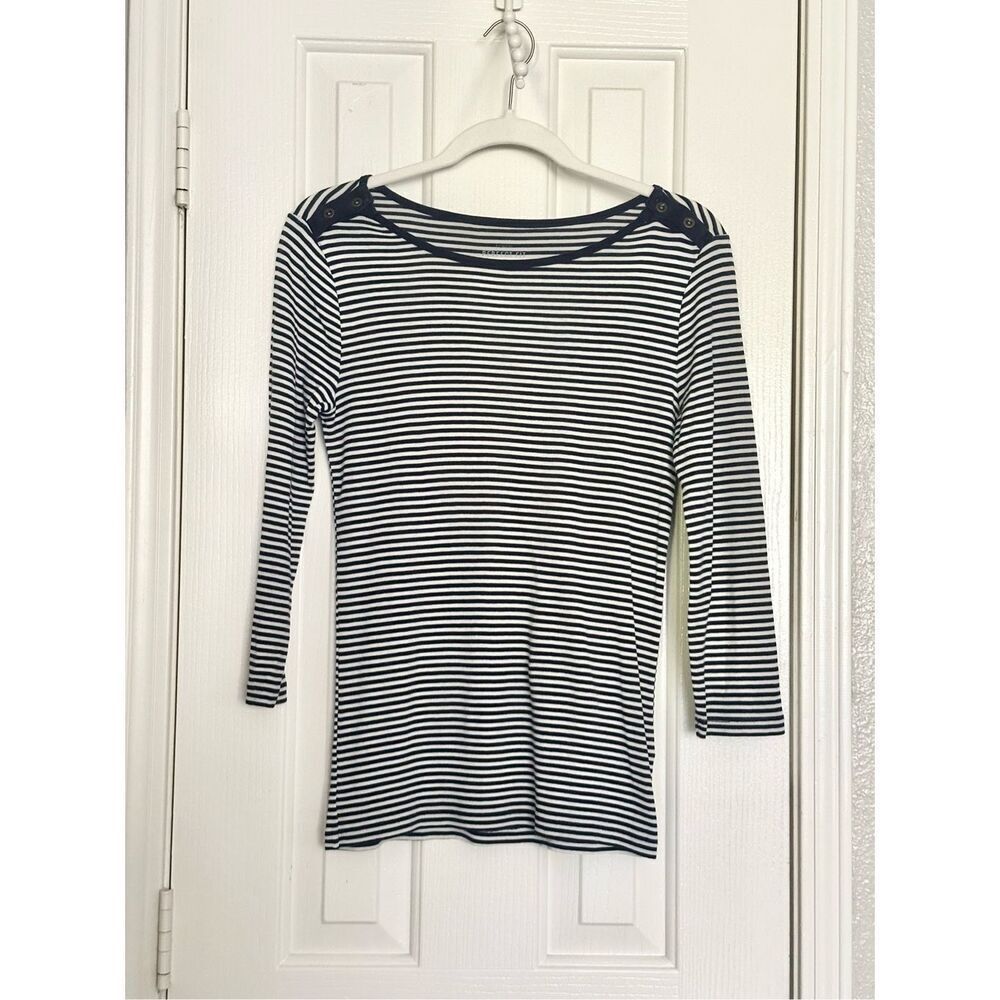 J.Crew Perfect Fit Navy & White Striped Long Sleeve Top 🤍⚓